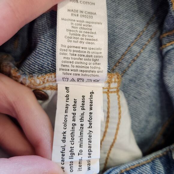 Pacsun Frayed Hem Denim Medium Wash Cut Off Jean Mini Skirt Blue Cotton Size 26 - Picture 7 of 7